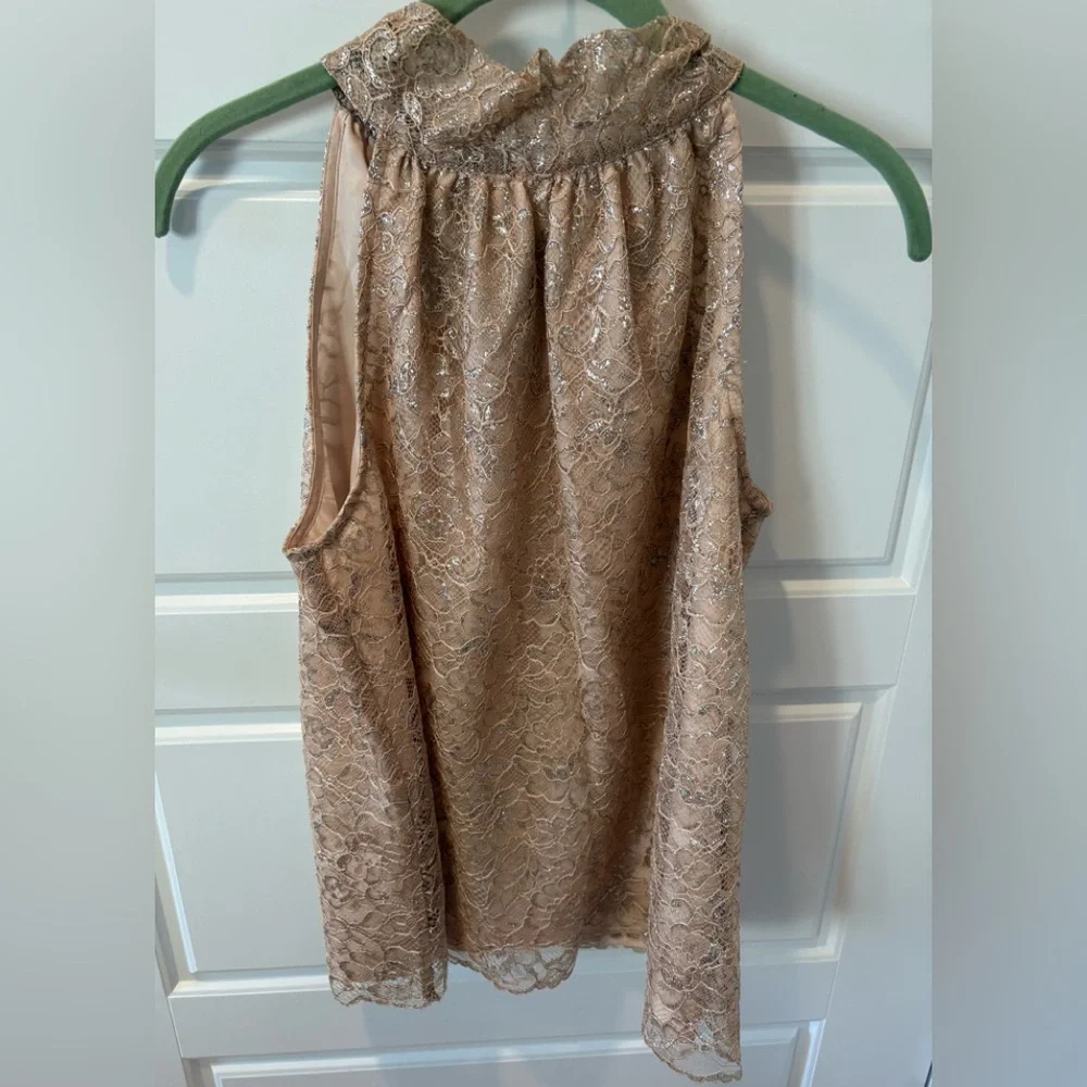 J.Crew Stunning Lace Halter Style Top with Silver Sparkle Size XS